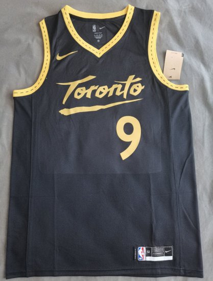 Maillot de Basket #9 Ibaka Raptors 20-21 city Noir Imprimé